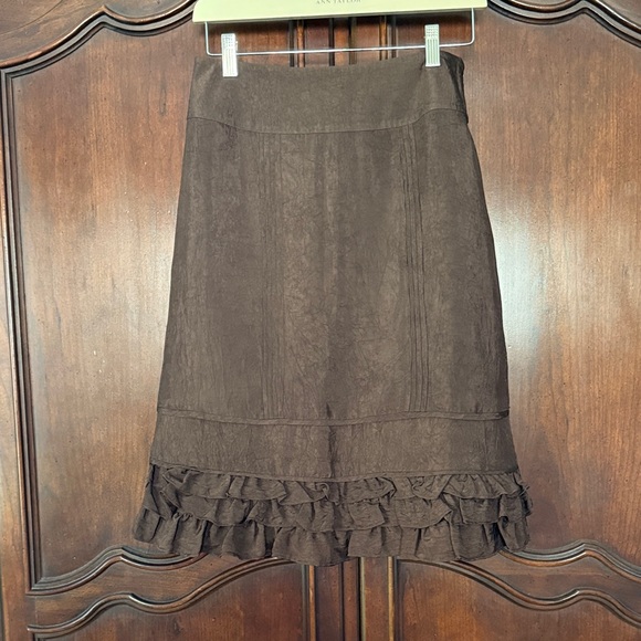INTUITIONS Brown Satin Skirt Size 2 used condition - Picture 1 of 6